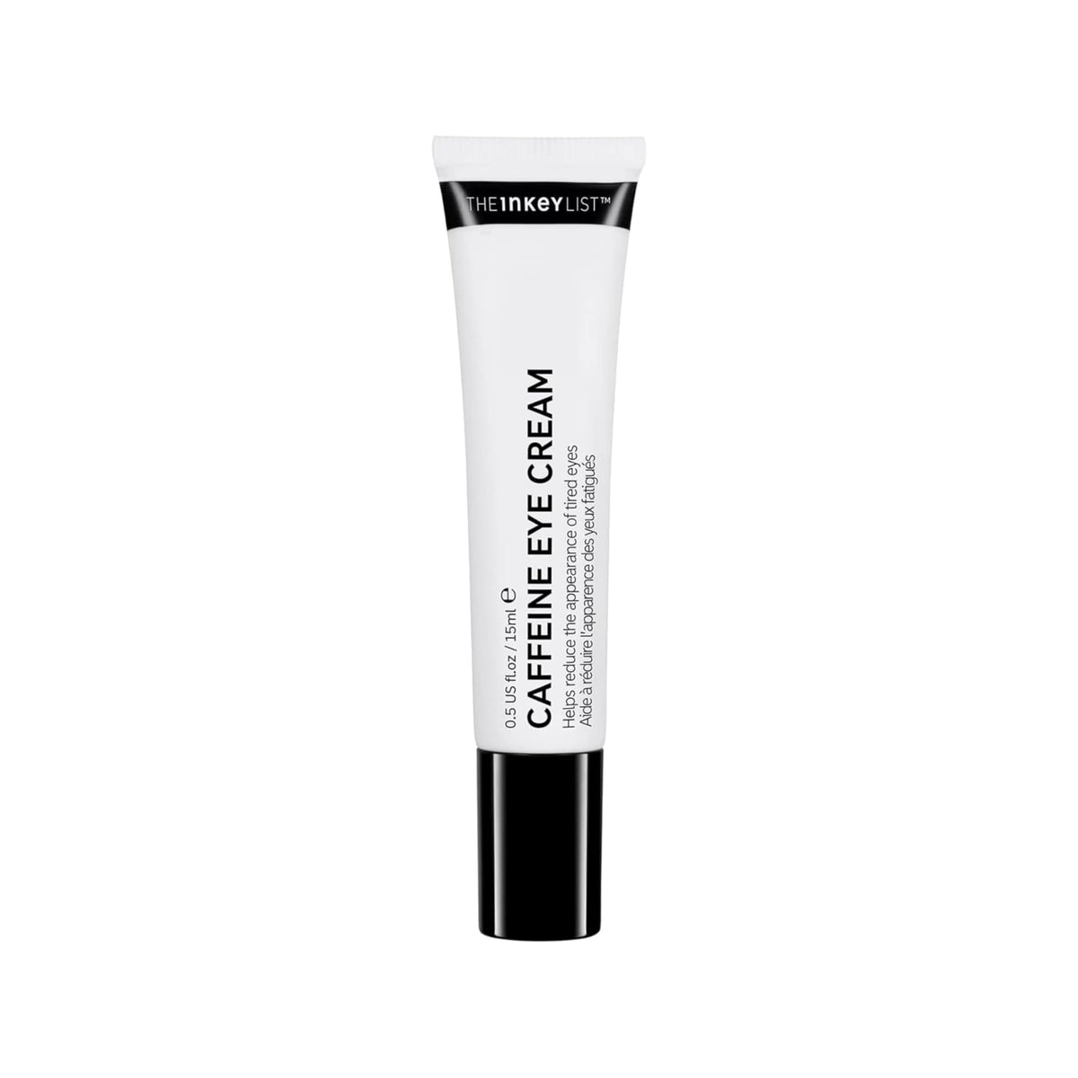 The INKEY List Caffeine Eye Cream puffiness closeup showing cooling hydration