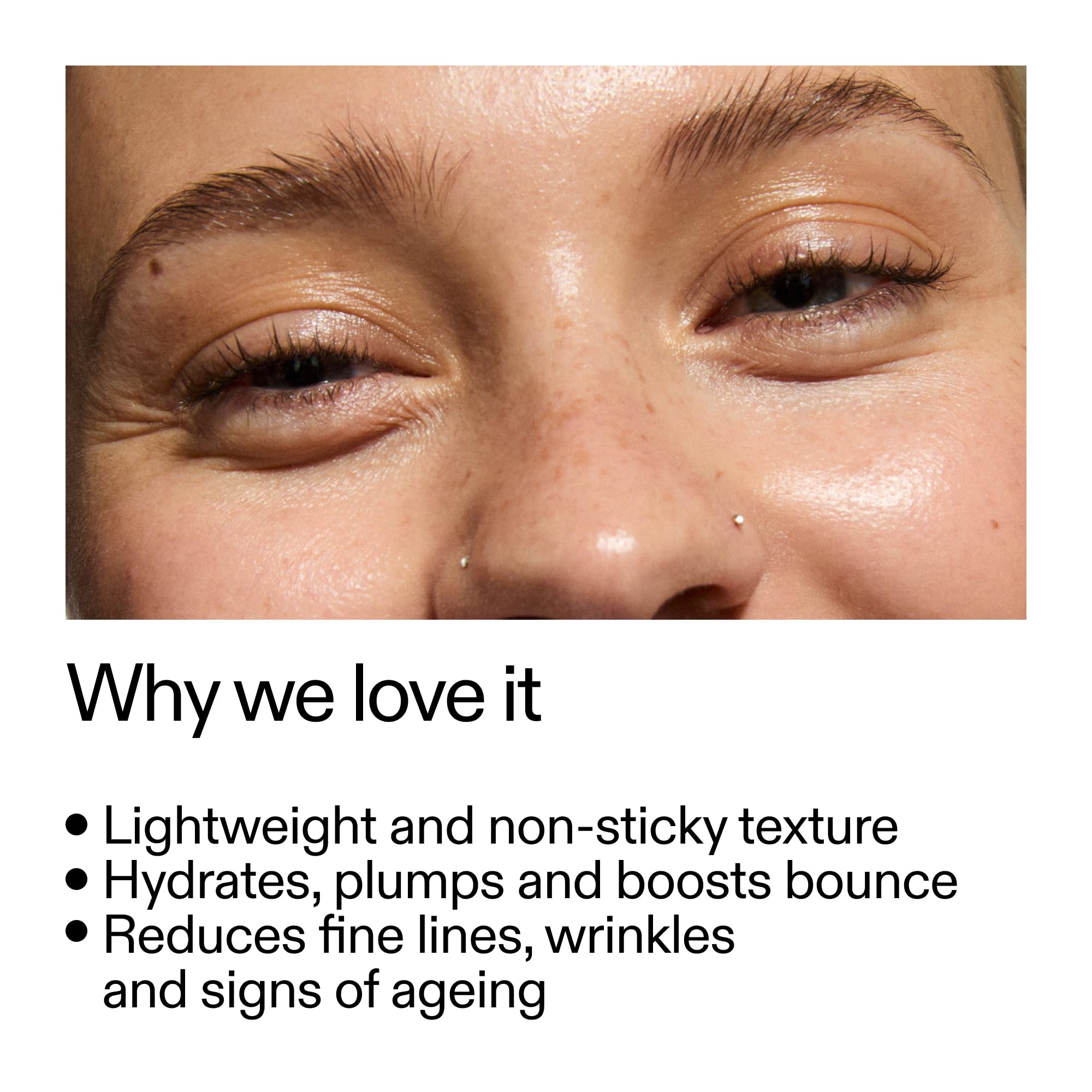 The INKEY List Collagen Peptide Serum texture swirl demonstrates hydrating, plumping action.