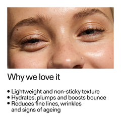 The INKEY List Collagen Peptide Serum texture swirl demonstrates hydrating, plumping action.