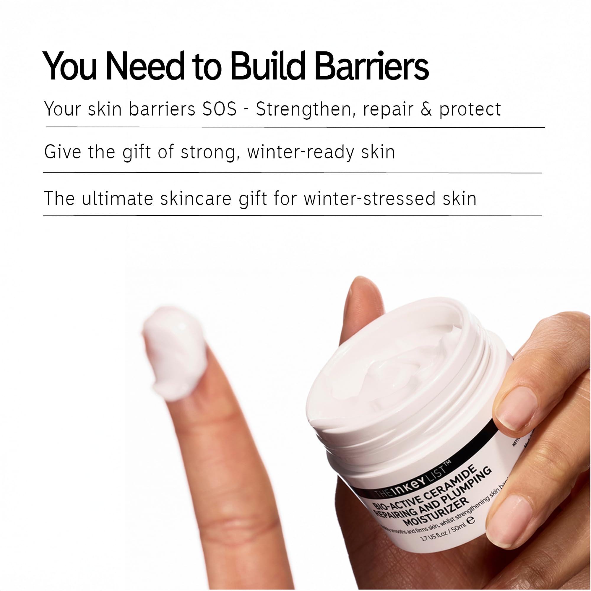 The INKEY List Ectoin Hydro-Barrier Serum bottle delivers quick, deep hydration and barrier support.