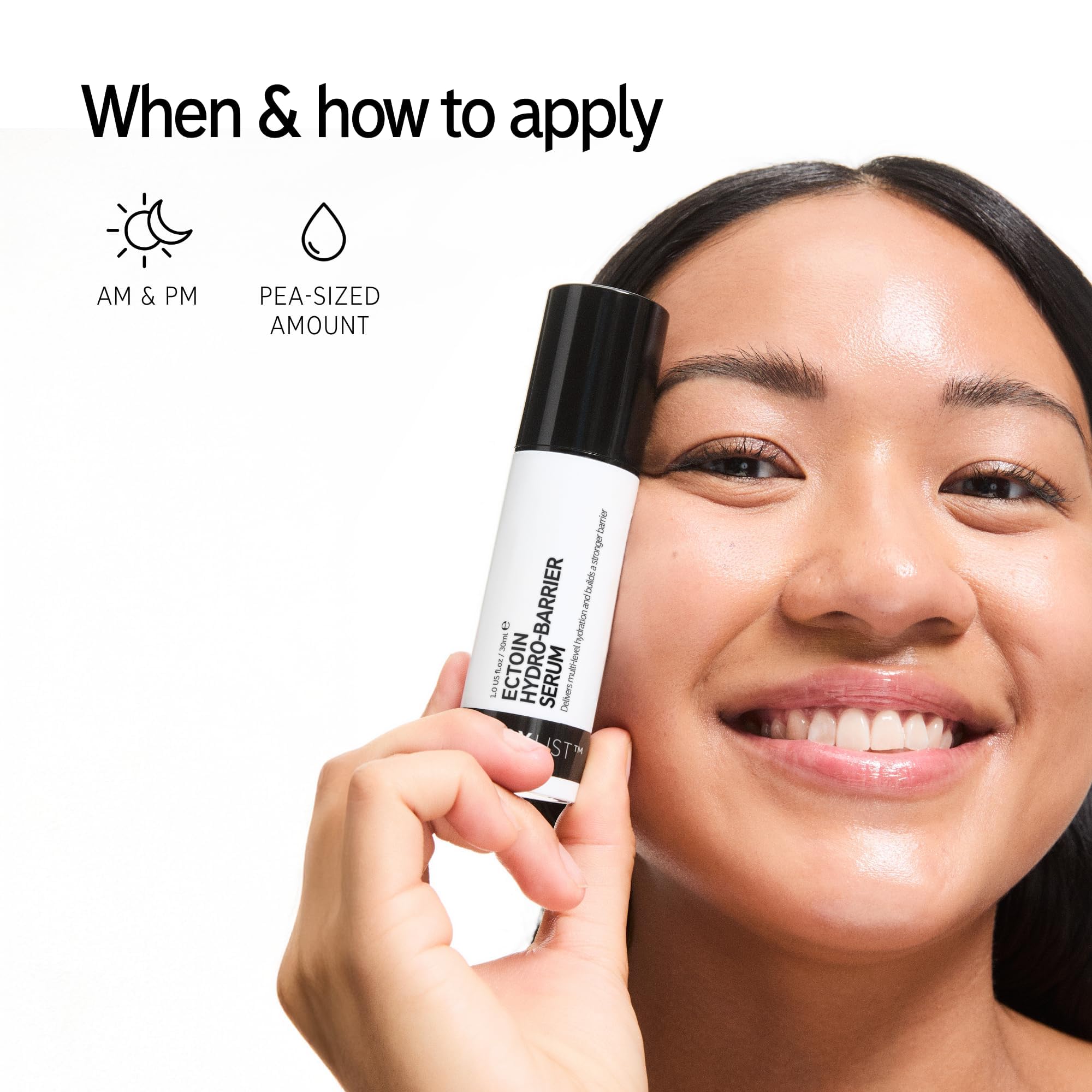 The INKEY List Ectoin Hydro-Barrier Serum skin-barrier illustration conveys barrier support and hydration