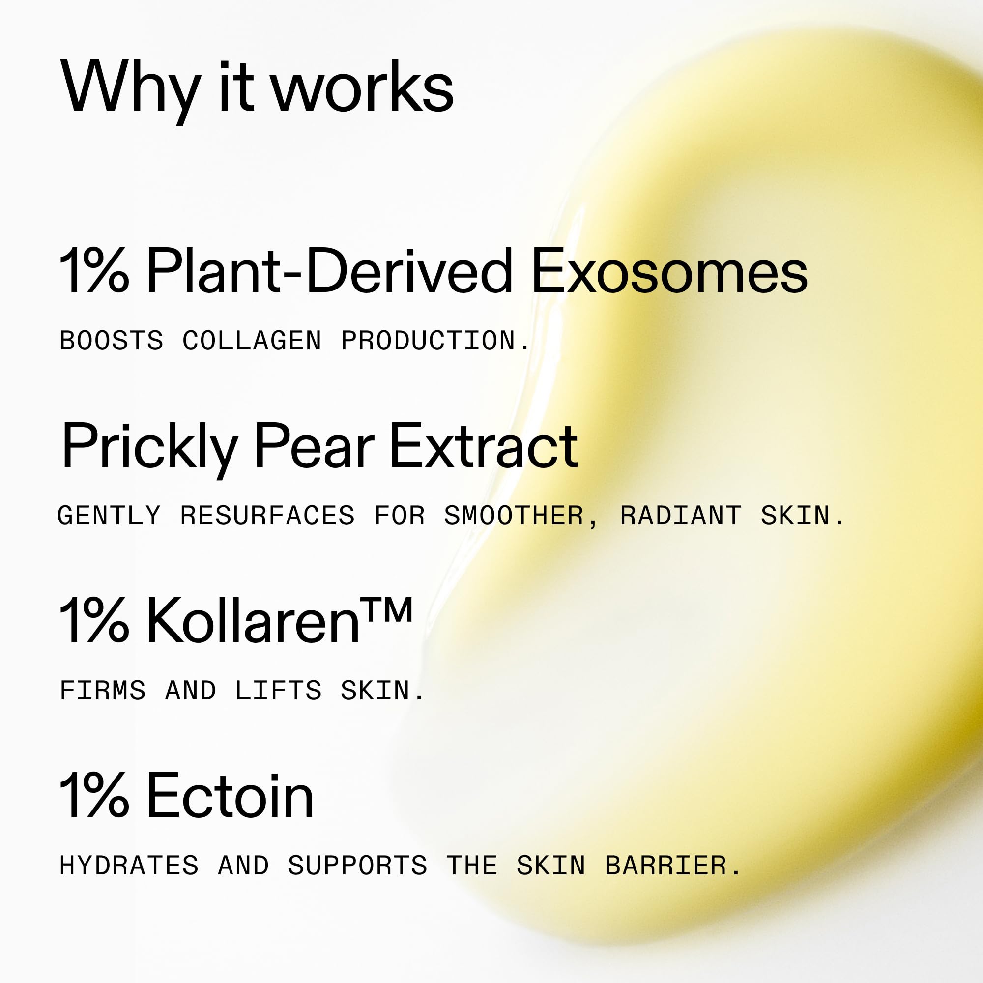 The INKEY List Exosome Hydro-Glow Hyaluronic acid scene emphasizes long-lasting hydration.