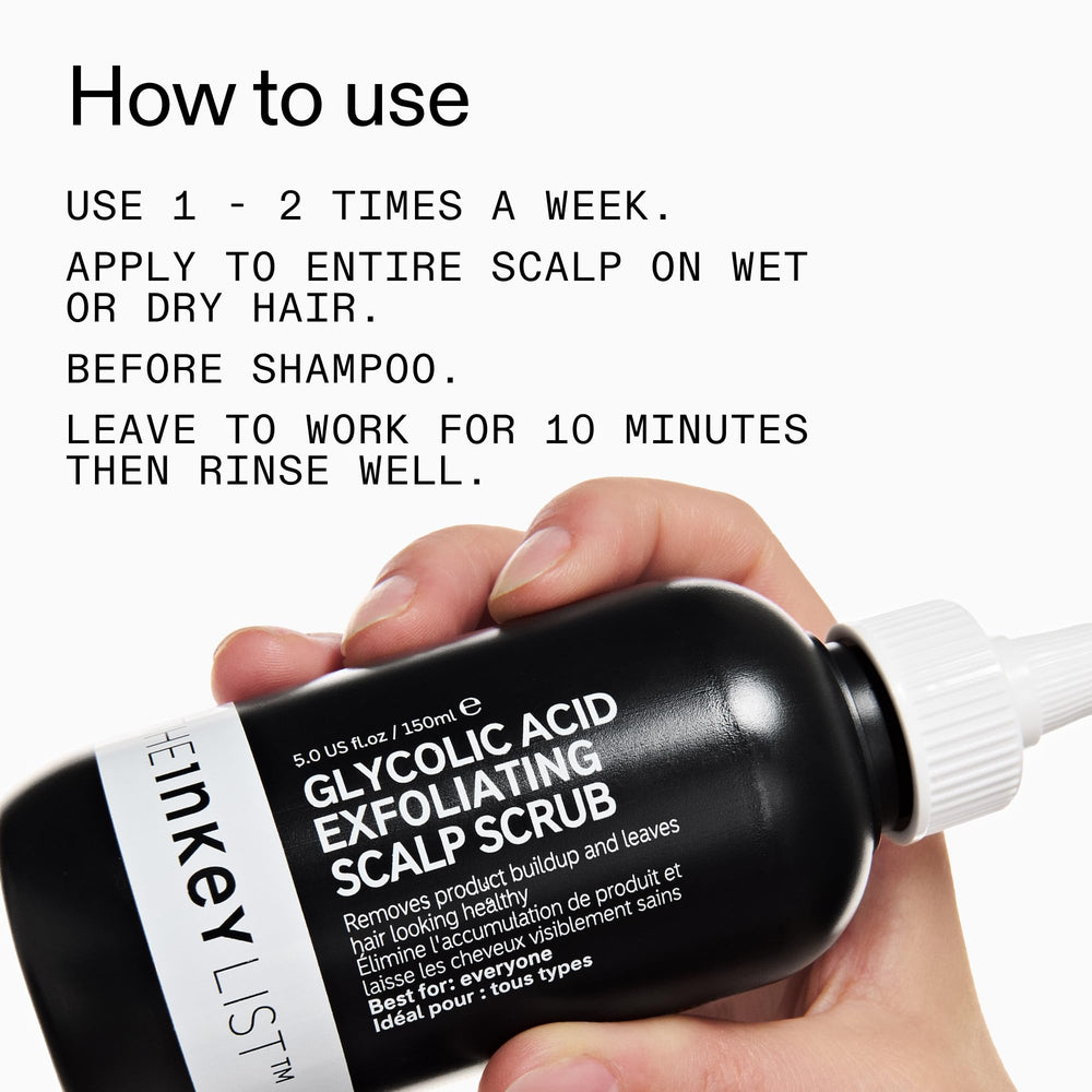 After-use hair with refreshed scalp feeling following Glycolic Exfoliating Scalp Scrub.