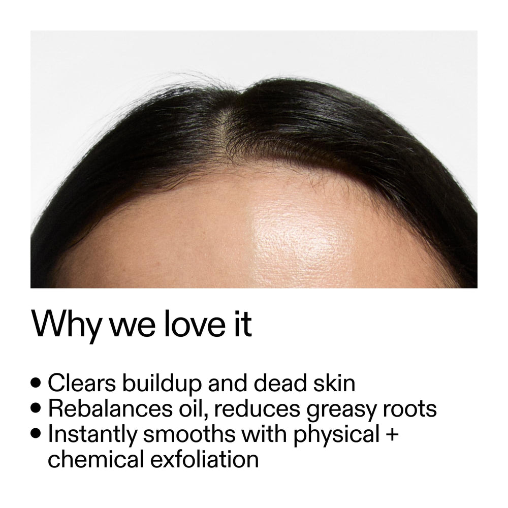 The INKEY List Glycolic Acid Exfoliating Scalp Scrub back panel with usage notes.