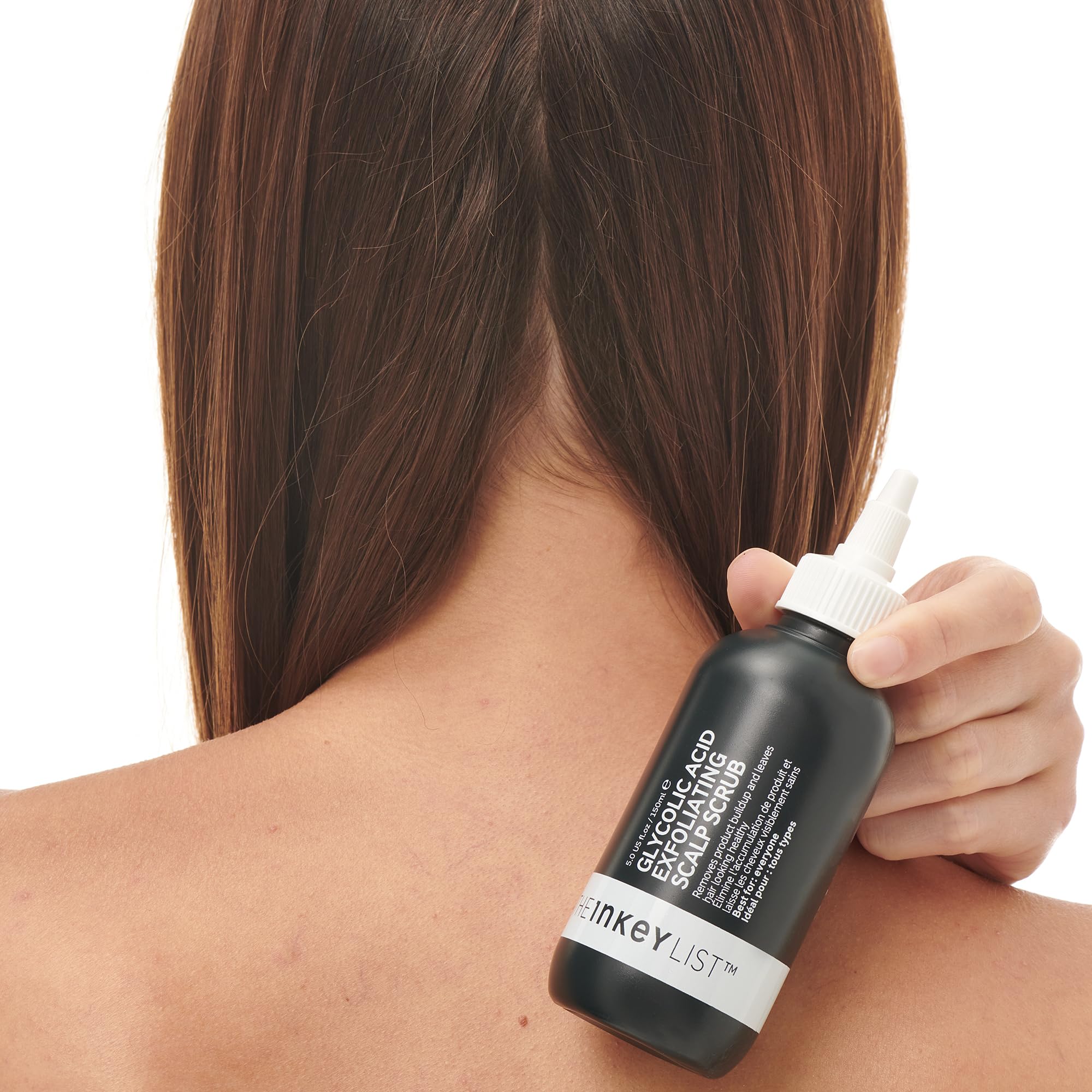 Packaging box of The INKEY List Glycolic Acid Exfoliating Scalp Scrub showcasing design.