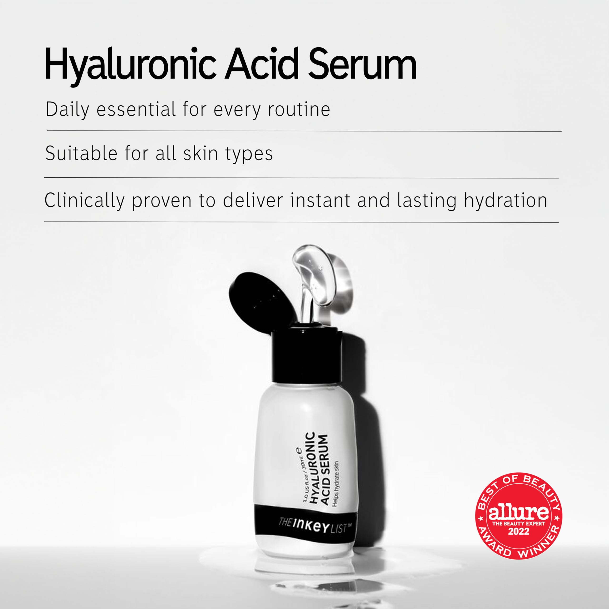 The INKEY List Hyaluronic Acid Serum Duo bottle pair ready for daily routine