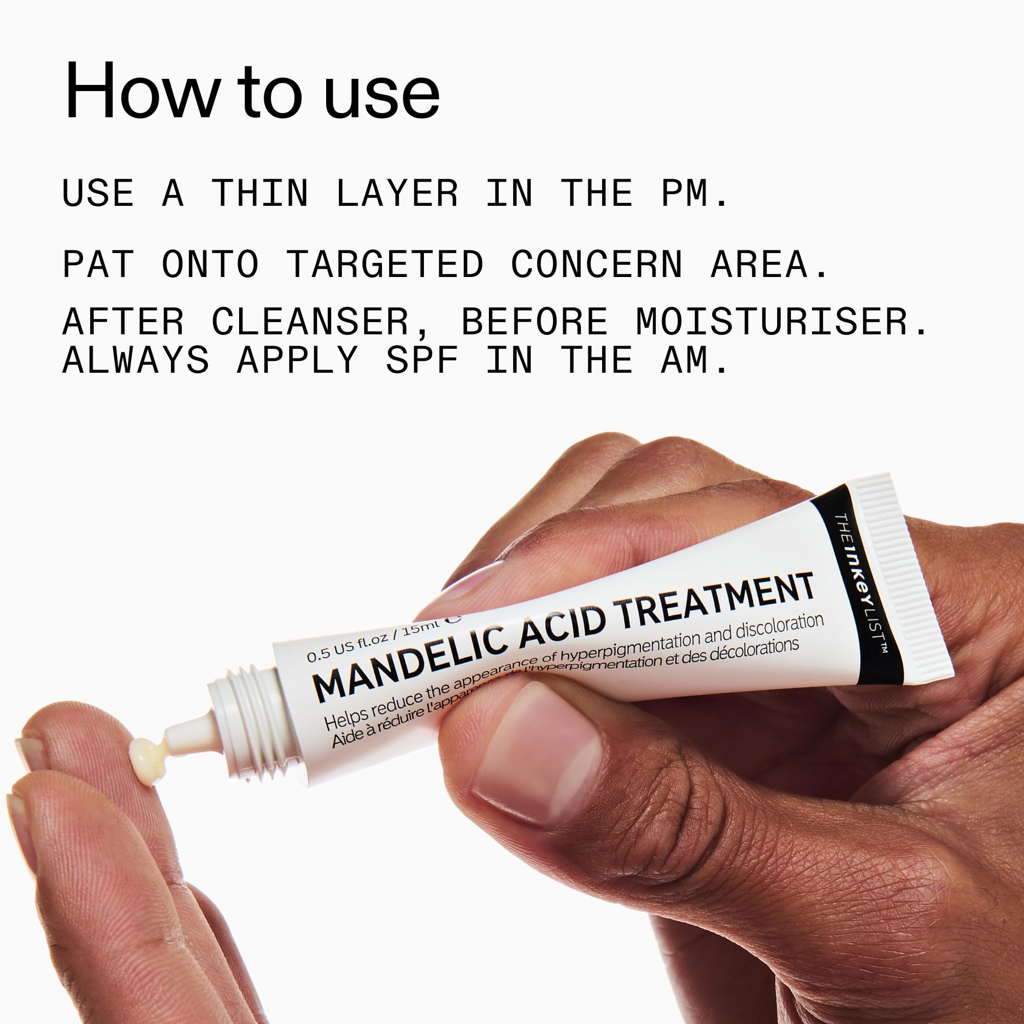 The INKEY List Mandelic Acid Treatment applied as part of a nighttime routine.
