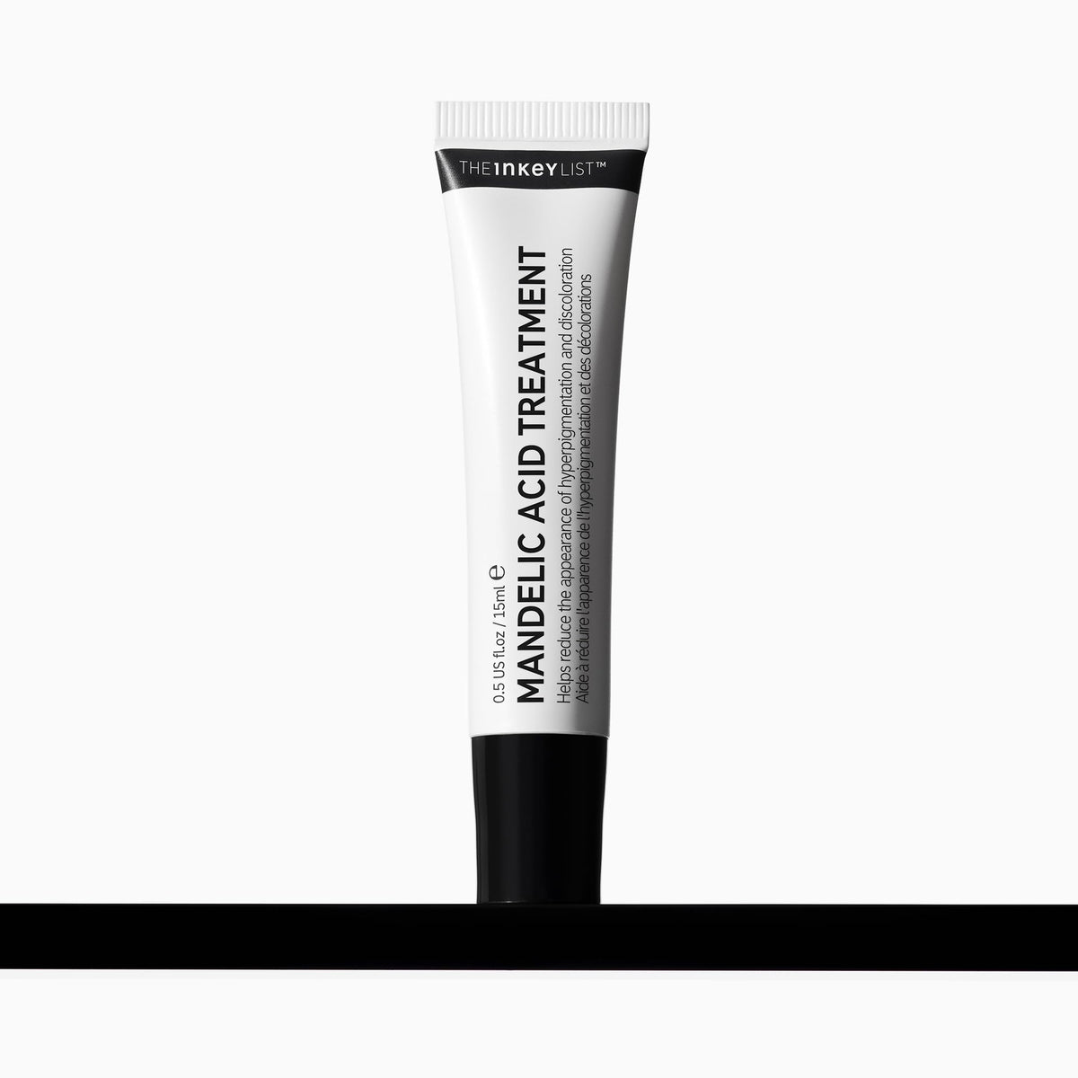 The INKEY List Mandelic Acid Treatment hero shot shows fragrance-free formula for even skin tone.