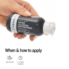 The INKEY List Peptide Volumizing Hair Treatment strands appear thicker in this closeup.