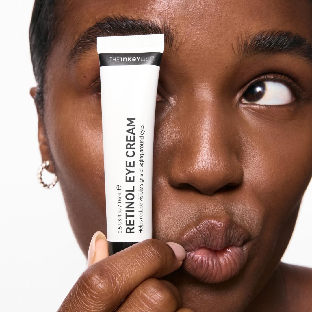 The INKEY List Retinol Eye Cream night routine setup with calm ambience