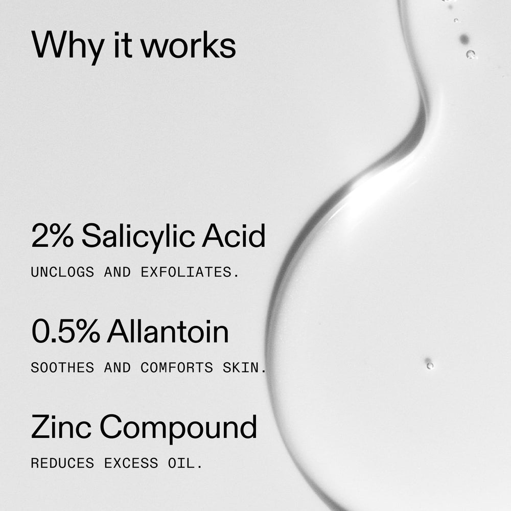 Back and chest use illustration with INKEY cleanser for oil-prone areas