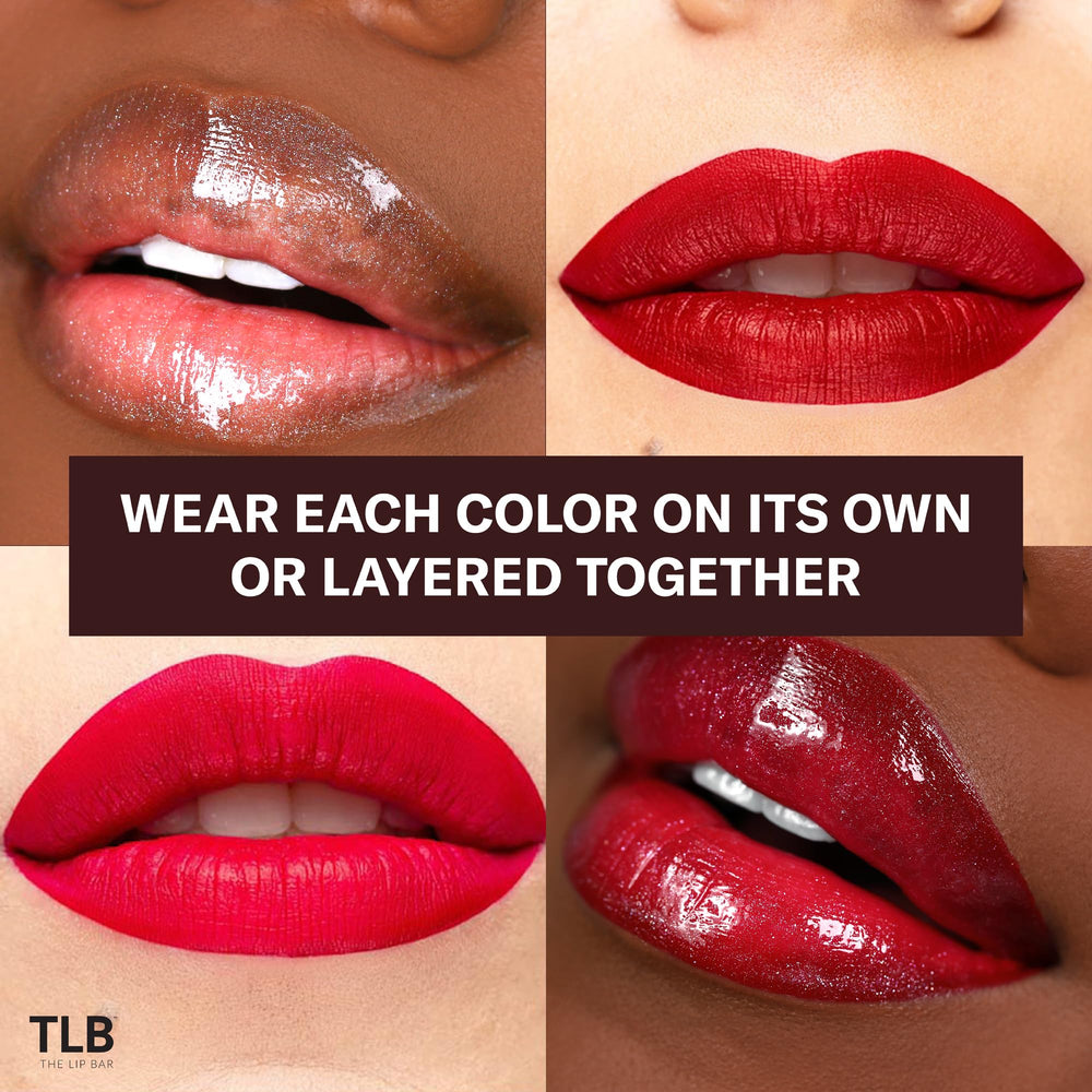 The Lip Bar Bawse Lady blue-red liquid matte swatch - vibrant, long-wearing shade.