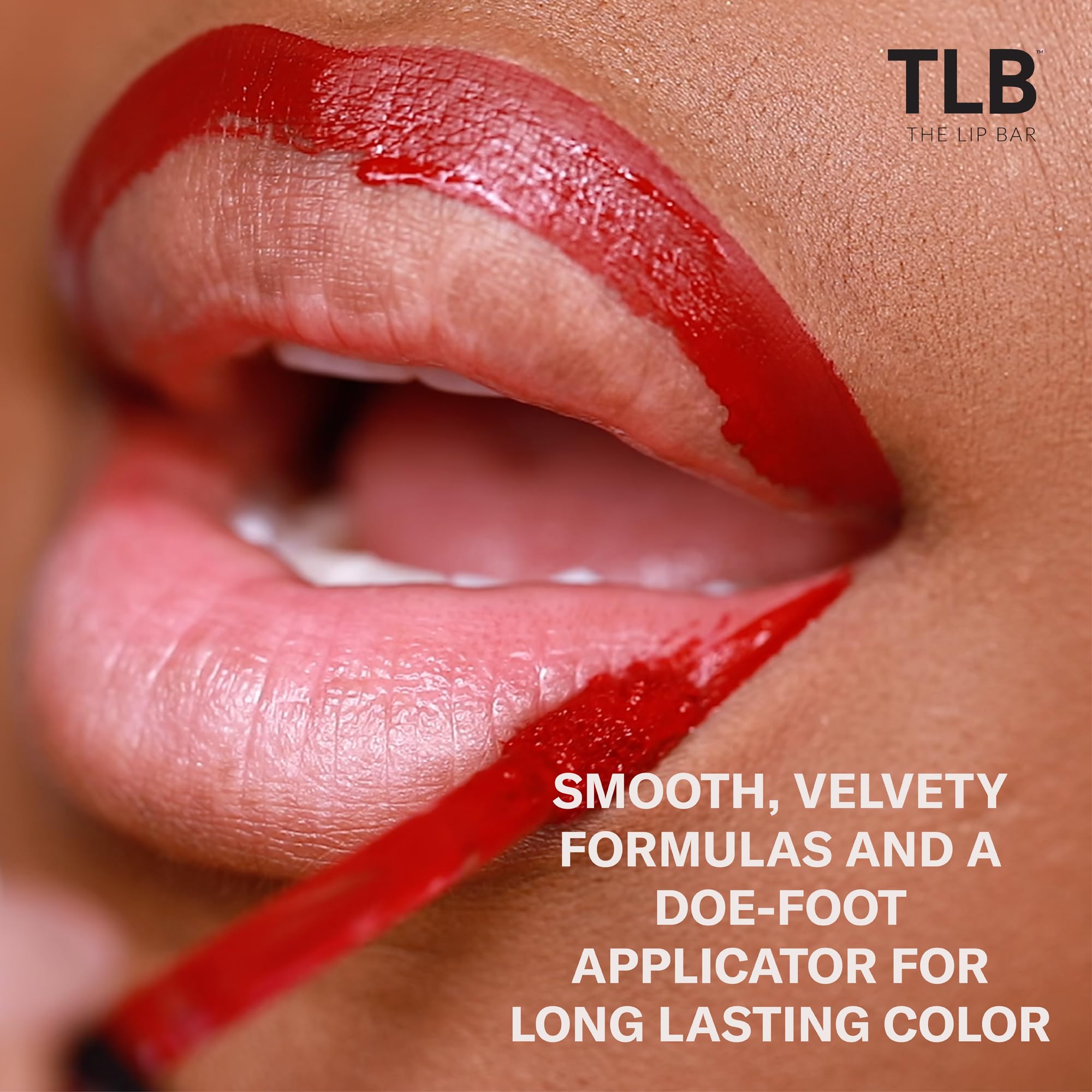 The Lip Bar Non-Sticky Lip Gloss applicator - precise comfortable feather-light gloss.
