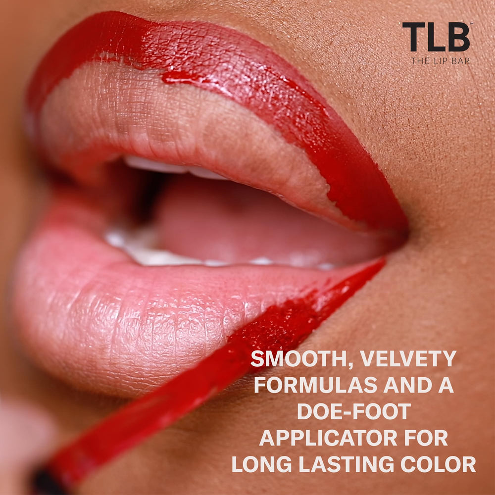 The Lip Bar Non-Sticky Lip Gloss applicator - precise comfortable feather-light gloss.