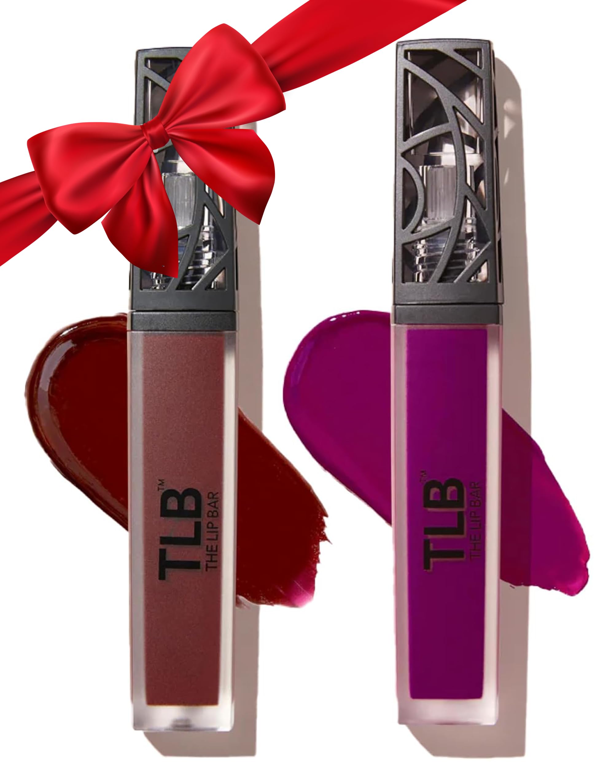 The Lip Bar Rebel swatches show bold burgundy pigment with velvet-matte finish.