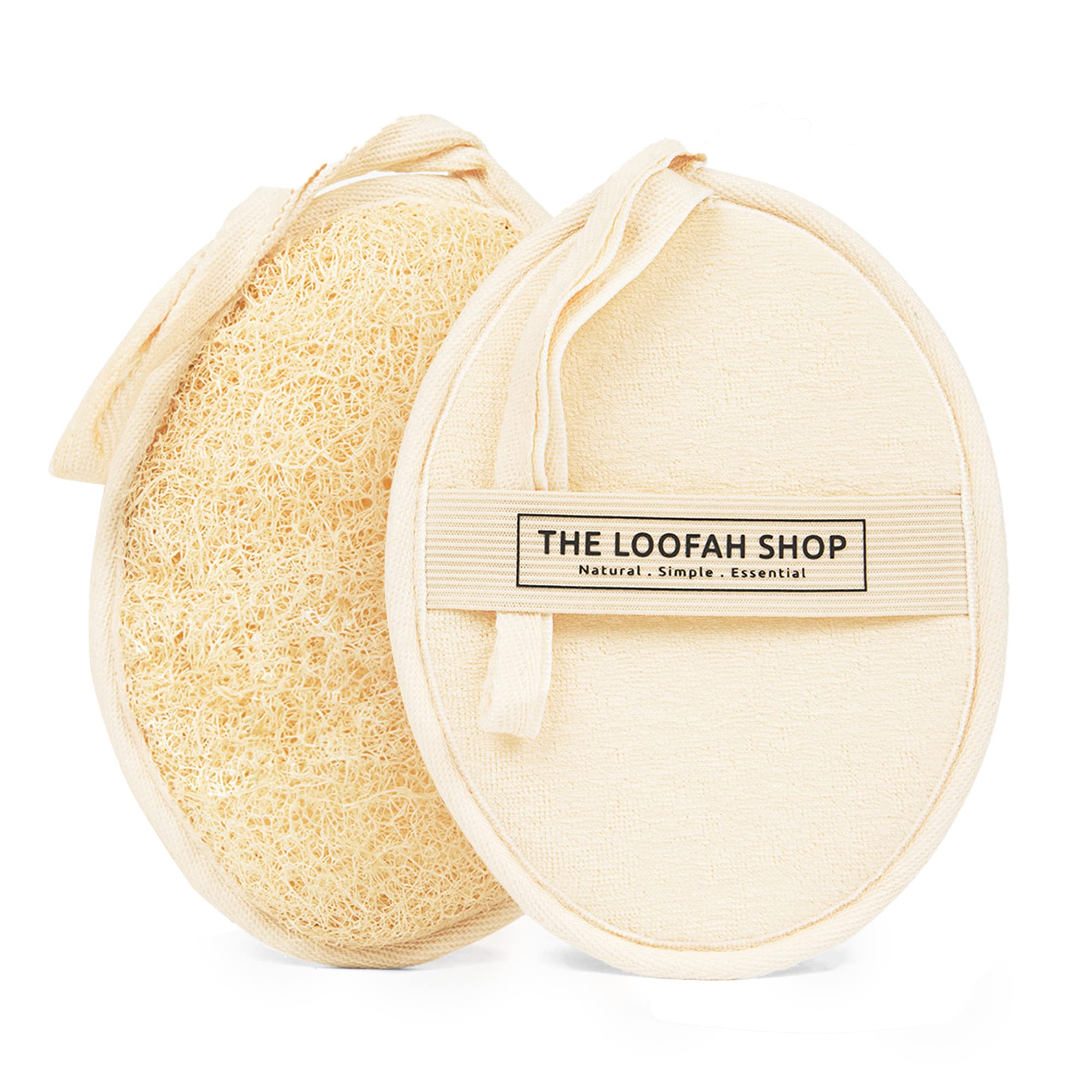The Loofah Shop bath loofah close-up highlighting textured fibers for deep cleansing.