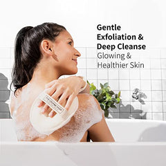 The Loofah Shop XL loofah sponge shows its large size for easier lather.
