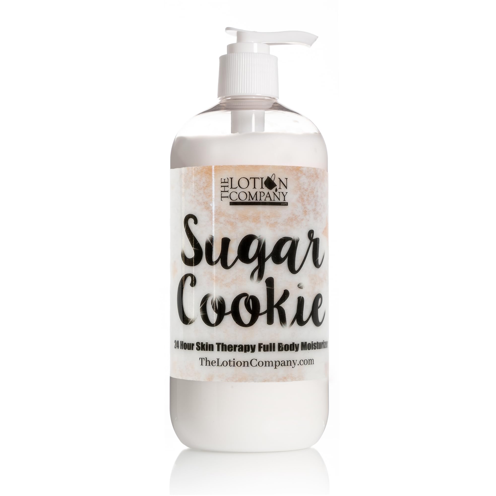 The Lotion Company Sugar Cookie bottle front showing 16 oz moisturizer for all-over hydration