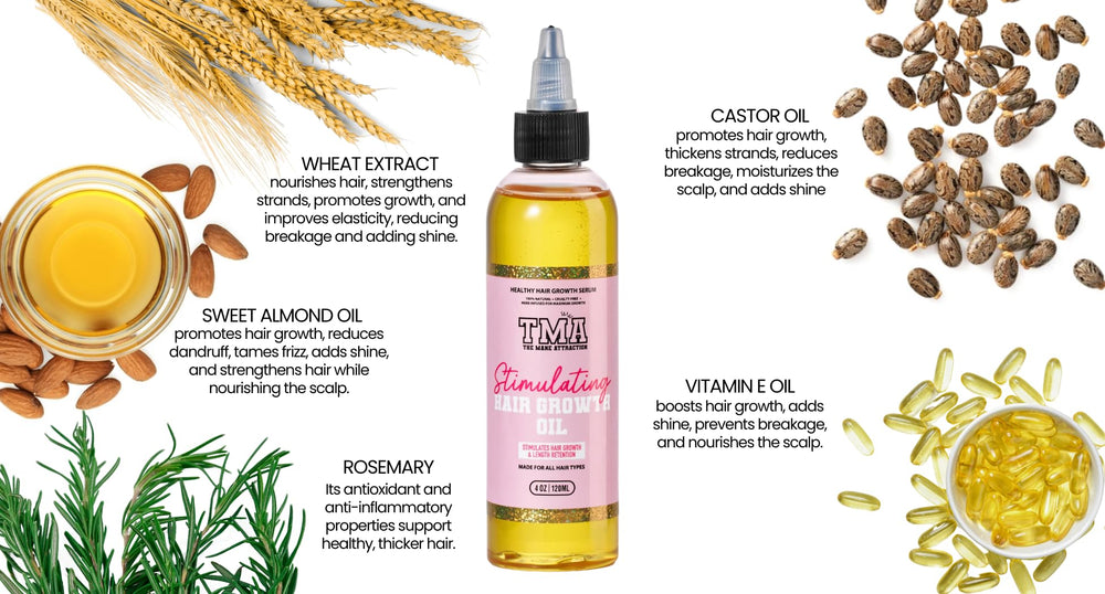 Close-up of amber oil bottle highlighting nutrient-rich ingredients
