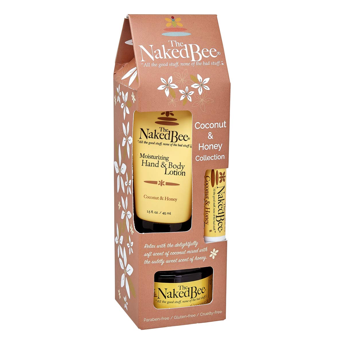 The Naked Bee Coconut & Honey Collection Pack hydrates skin and lips on the go.