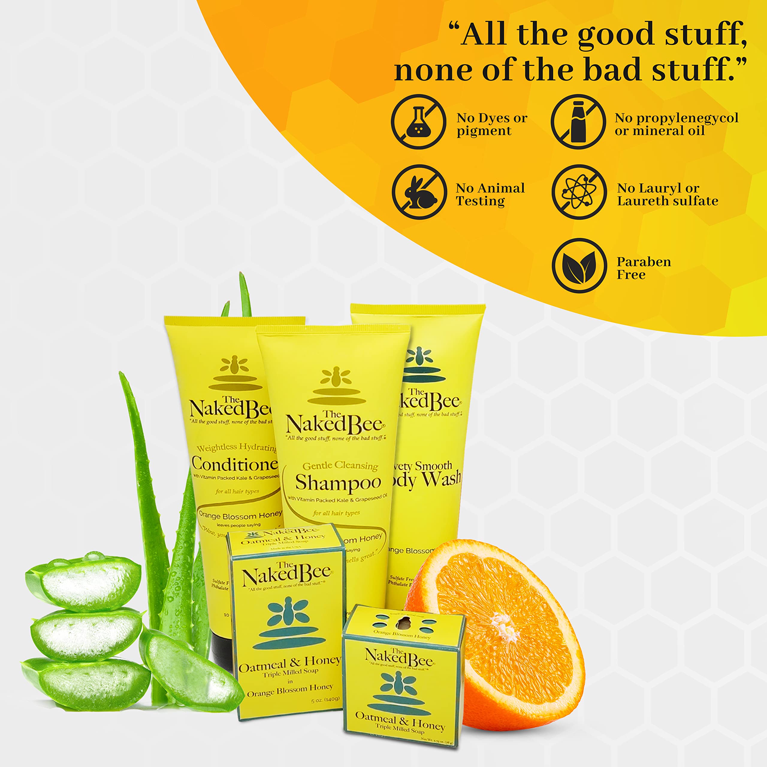 The Naked Bee Gel Cleanser enzyme blend with pineapple and papaya brightens skin.