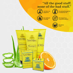 The Naked Bee hyaluronic acid ingredient close-up signals skin hydration and a smoother feel