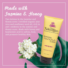 The Naked Bee Jasmine Honey lotion pack back highlights cruelty-free values and ingredients.
