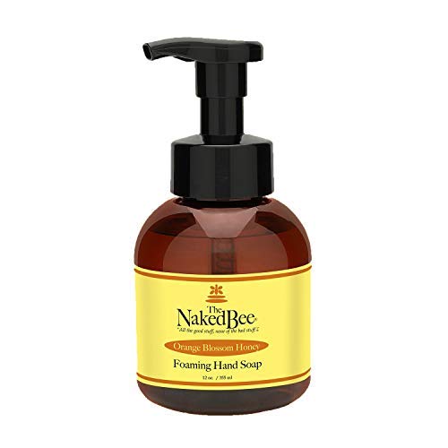 The Naked Bee orange blossom honey foaming soap bottle for hydrating everyday hand washing.