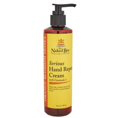 The Naked Bee Orange Blossom Honey Hand Cream bottle shown with easy pump for quick hydration.