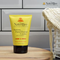 The Naked Bee Orange Blossom Hand Cream texture closeup reveals creamy, hydrating feel.