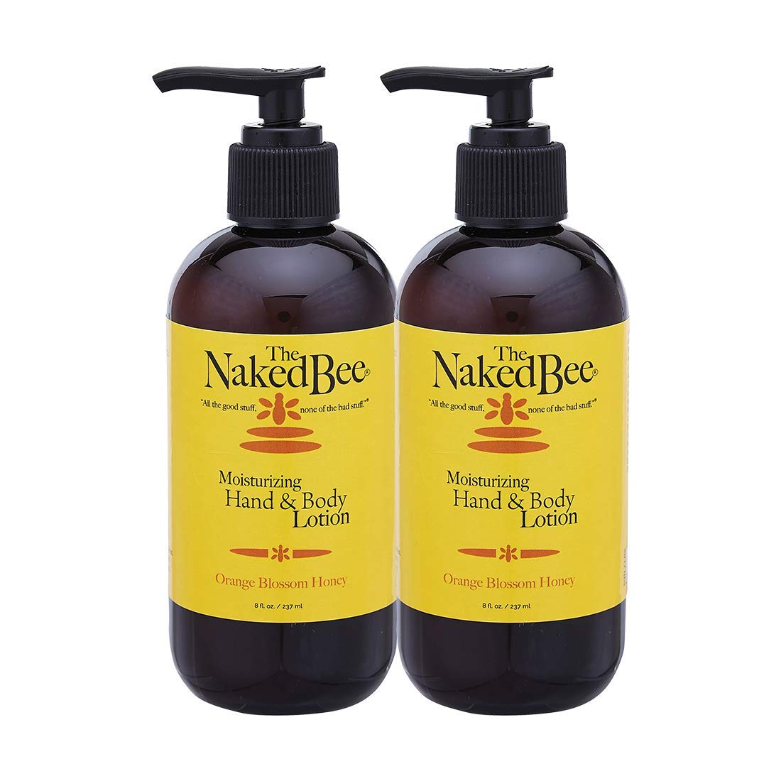 The Naked Bee Orange Blossom Honey Hand Lotion 2-pack front view for daily hydration.
