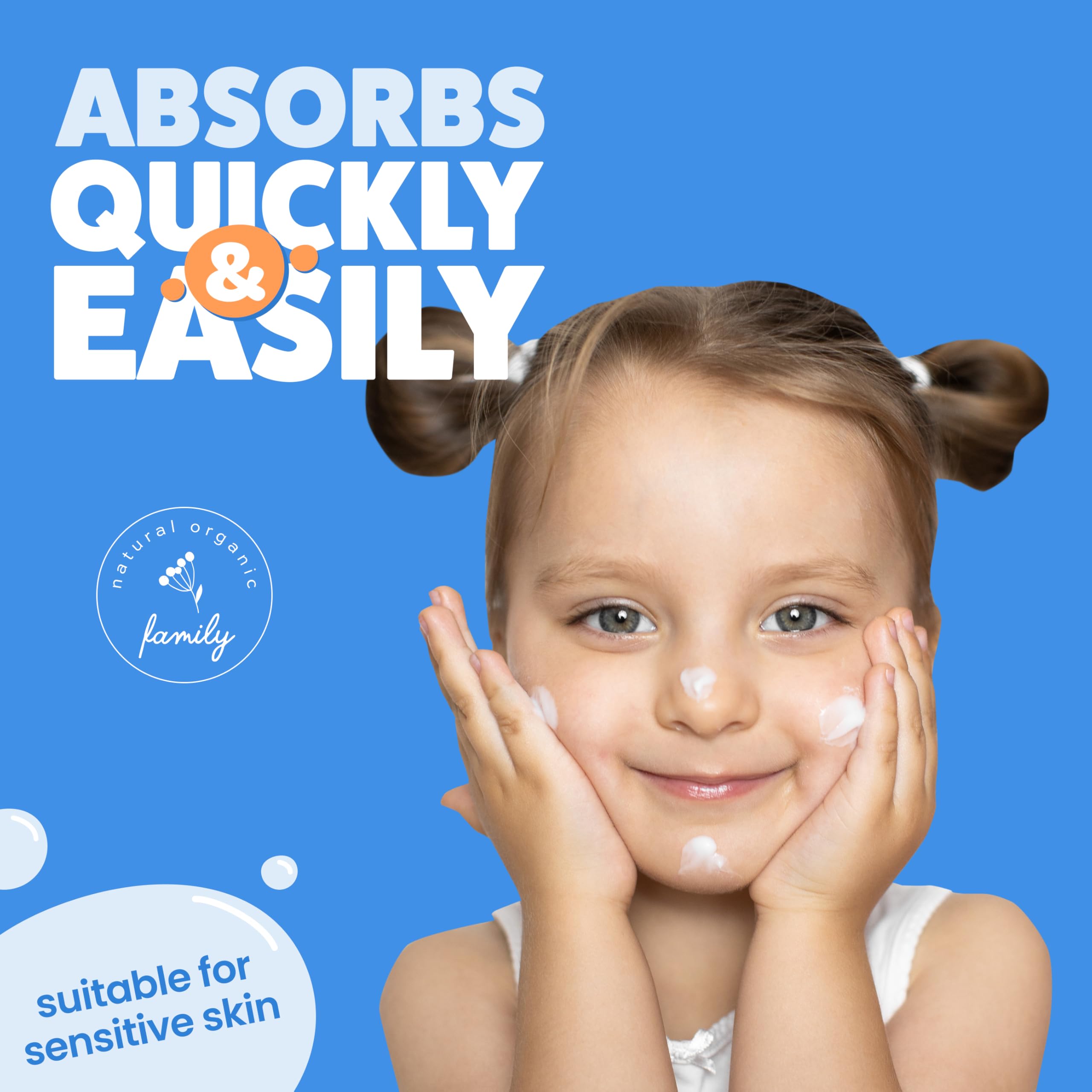 The Natural and Organic Family kids application routine showing easy blend-in for morning and night