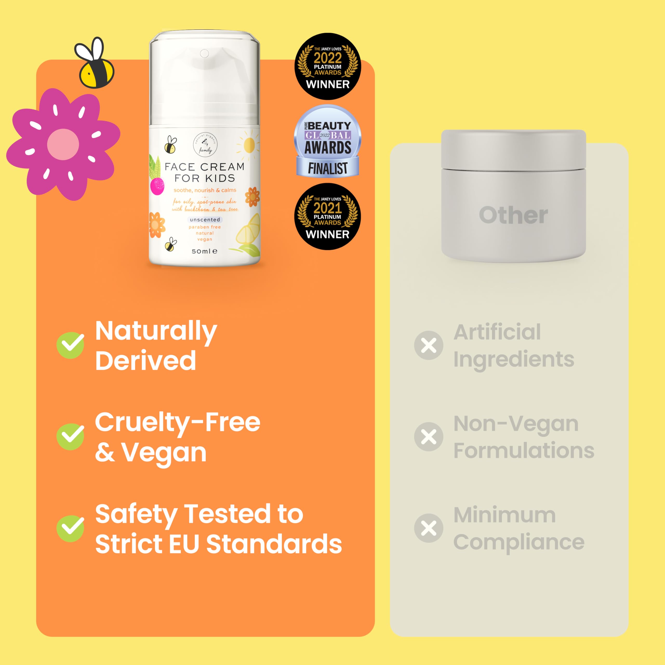 The Natural and Organic Family tea tree oil visualization emphasizing gentle blemish control in daily routines