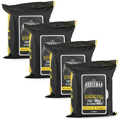 The Nobleman charcoal wipes aloe chamomile detail emphasizing gentle formula.