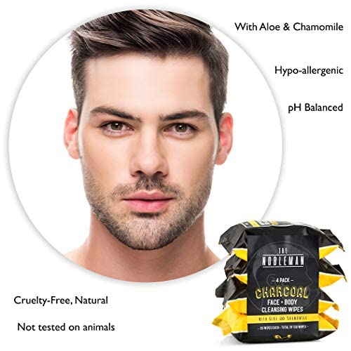The Nobleman charcoal wipes in gym bag for quick refresh.