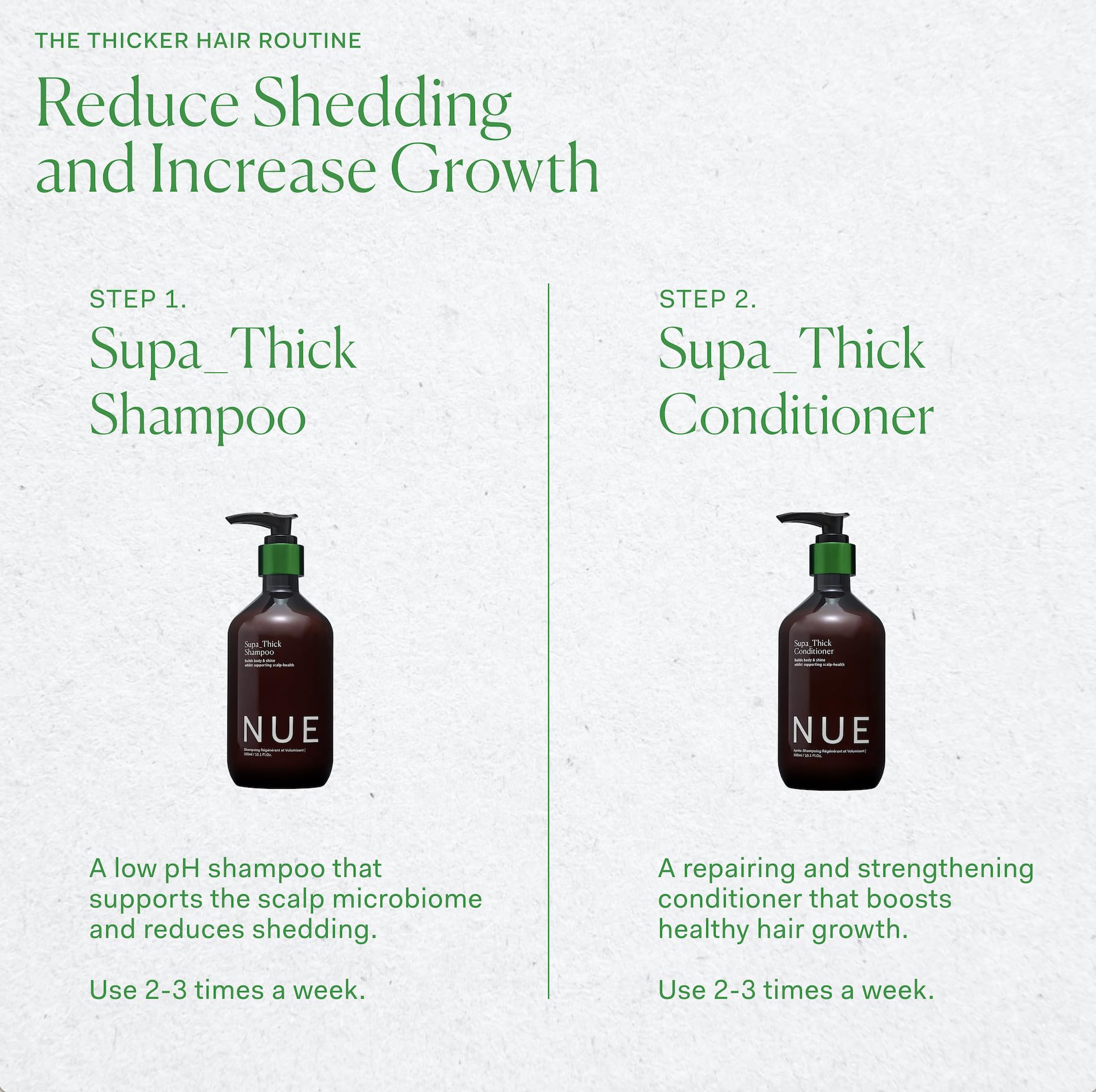 The Nue Co Apple Cider Vinegar visual suggests low-residue, clean feeling post-wash.