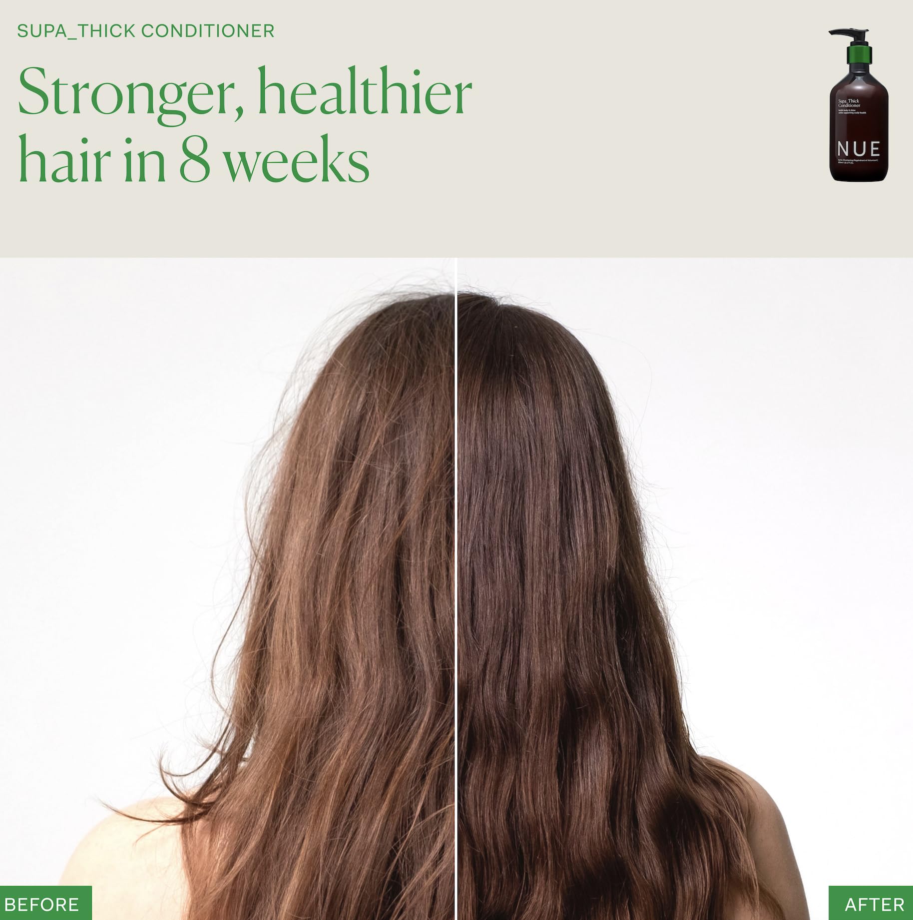 The Nue Co red algae extract visual showcases nourishing ingredients for balanced scalp care.