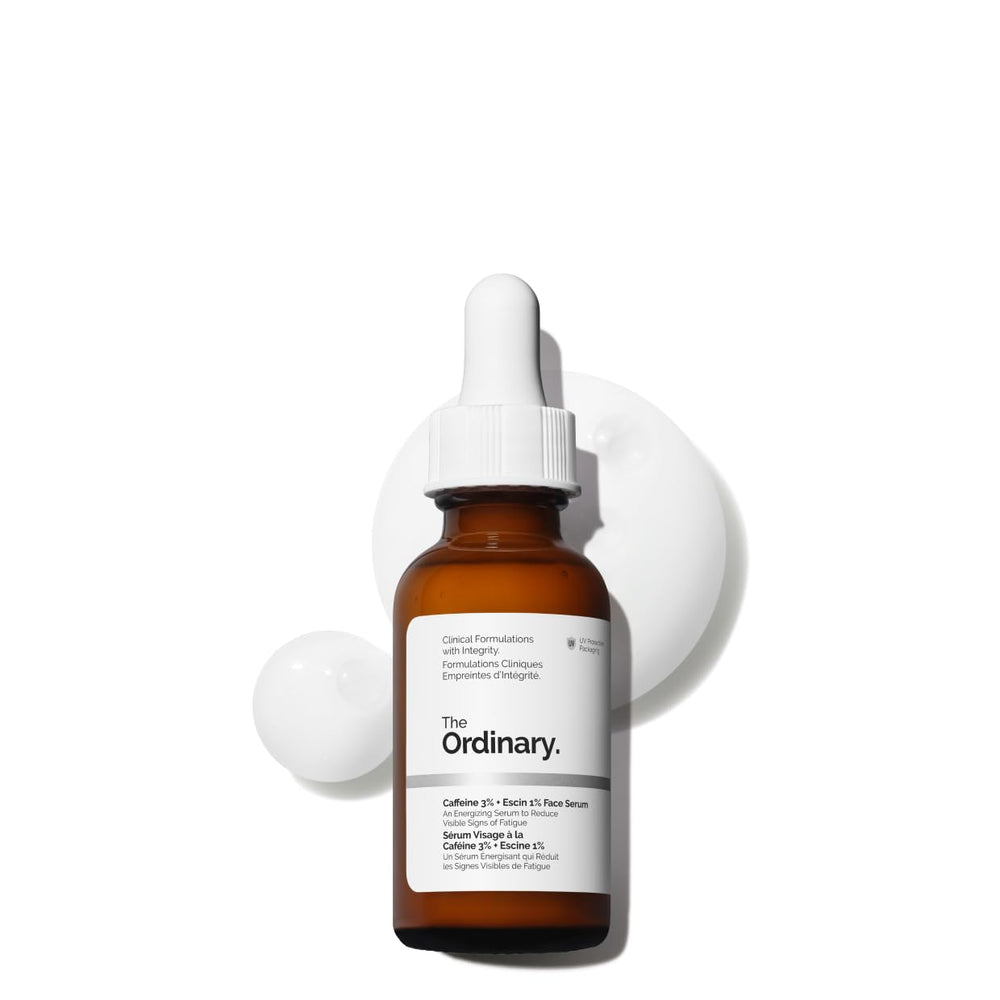 The Ordinary front packaging showing label and sleek bottle, promoting clear ingredient focus