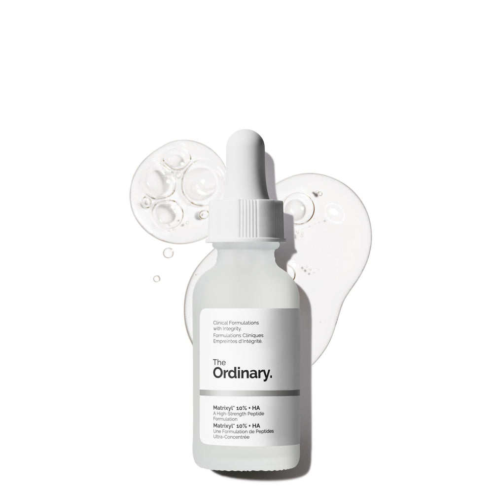 The Ordinary front bottle of Matrixyl 10% + HA showing clean packaging and clear benefit