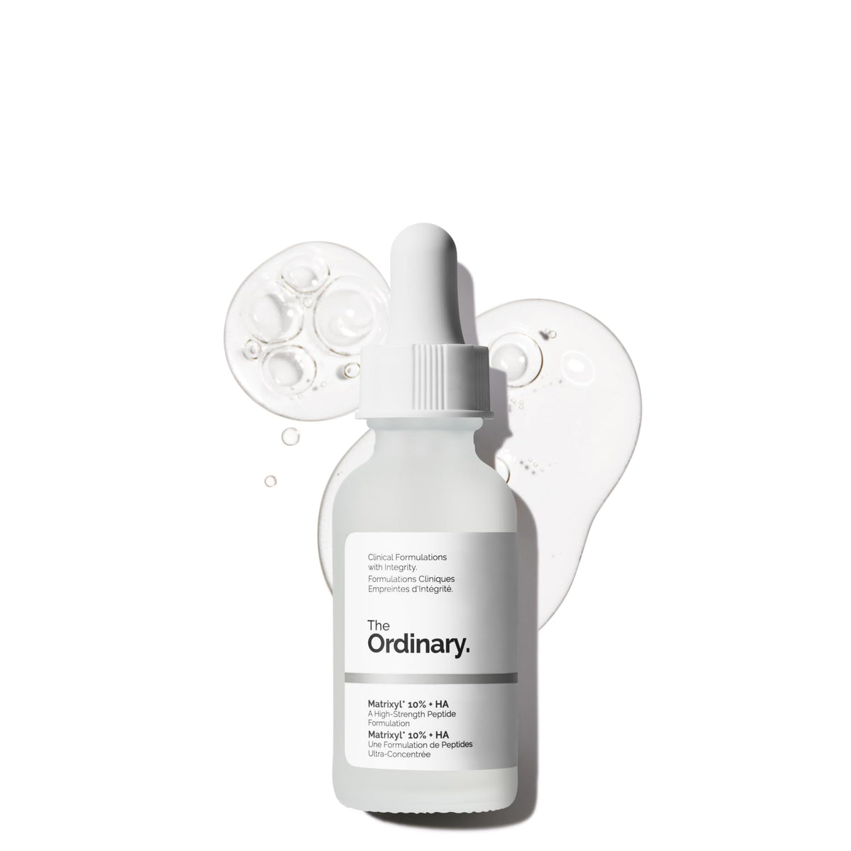The Ordinary front bottle of Matrixyl 10% + HA showing clean packaging and clear benefit