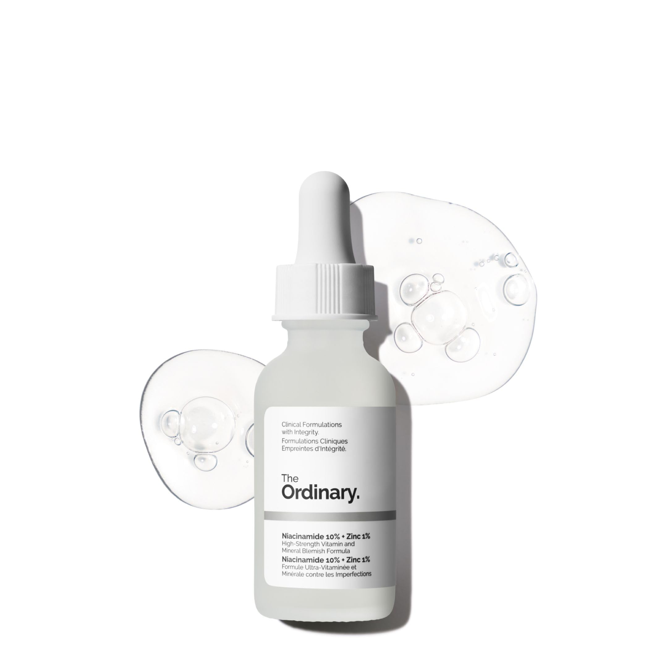 The Ordinary front packaging showing niacinamide 10% zinc 1% offering brightening benefits