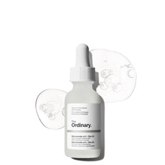 The Ordinary front packaging showing niacinamide 10% zinc 1% offering brightening benefits