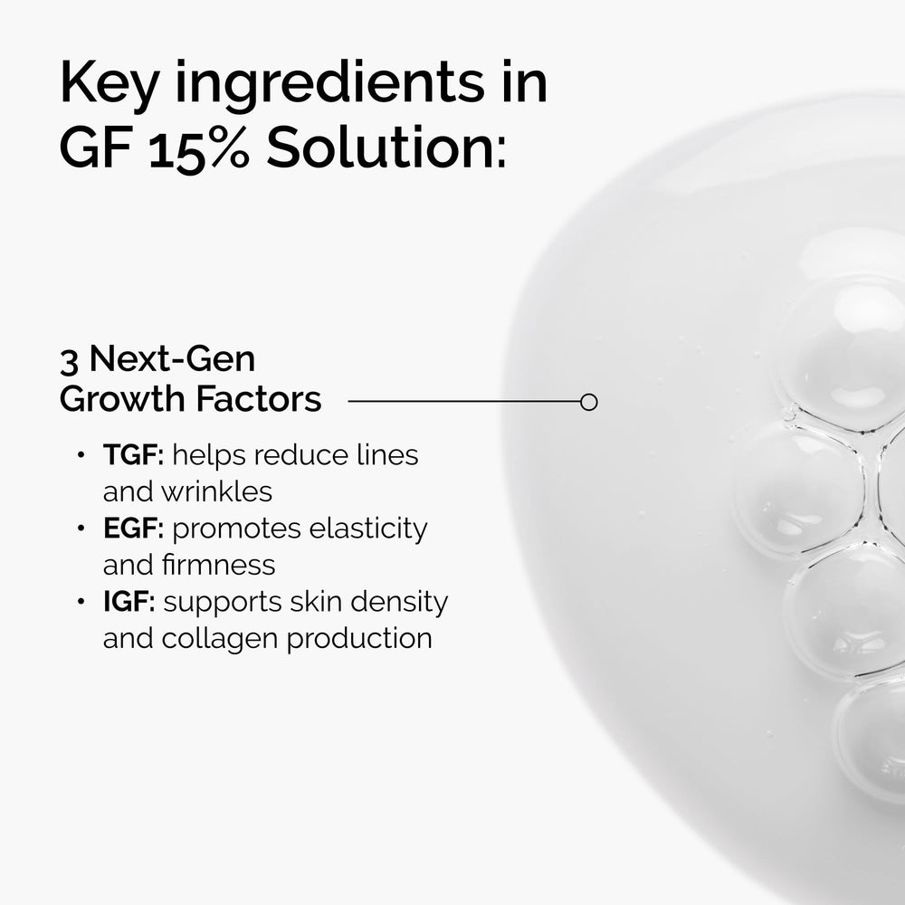 The Ordinary GF 15% applied to face and neck in routine for visible skin support benefit renewal