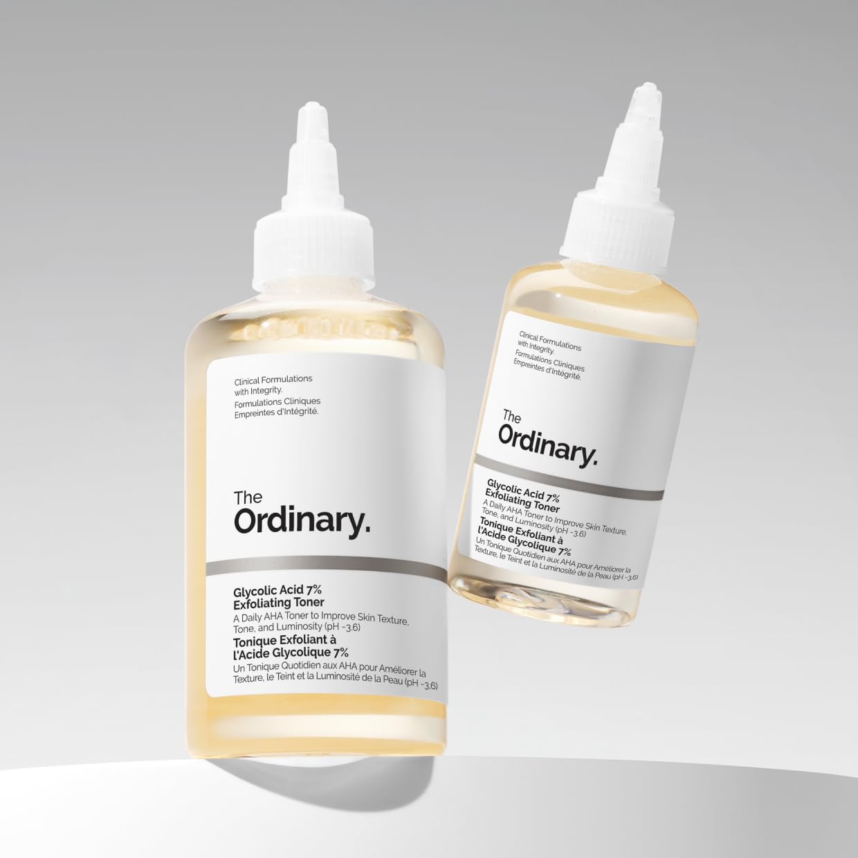 The Ordinary bottle beside ruler showing 3.4 fl oz size and scale