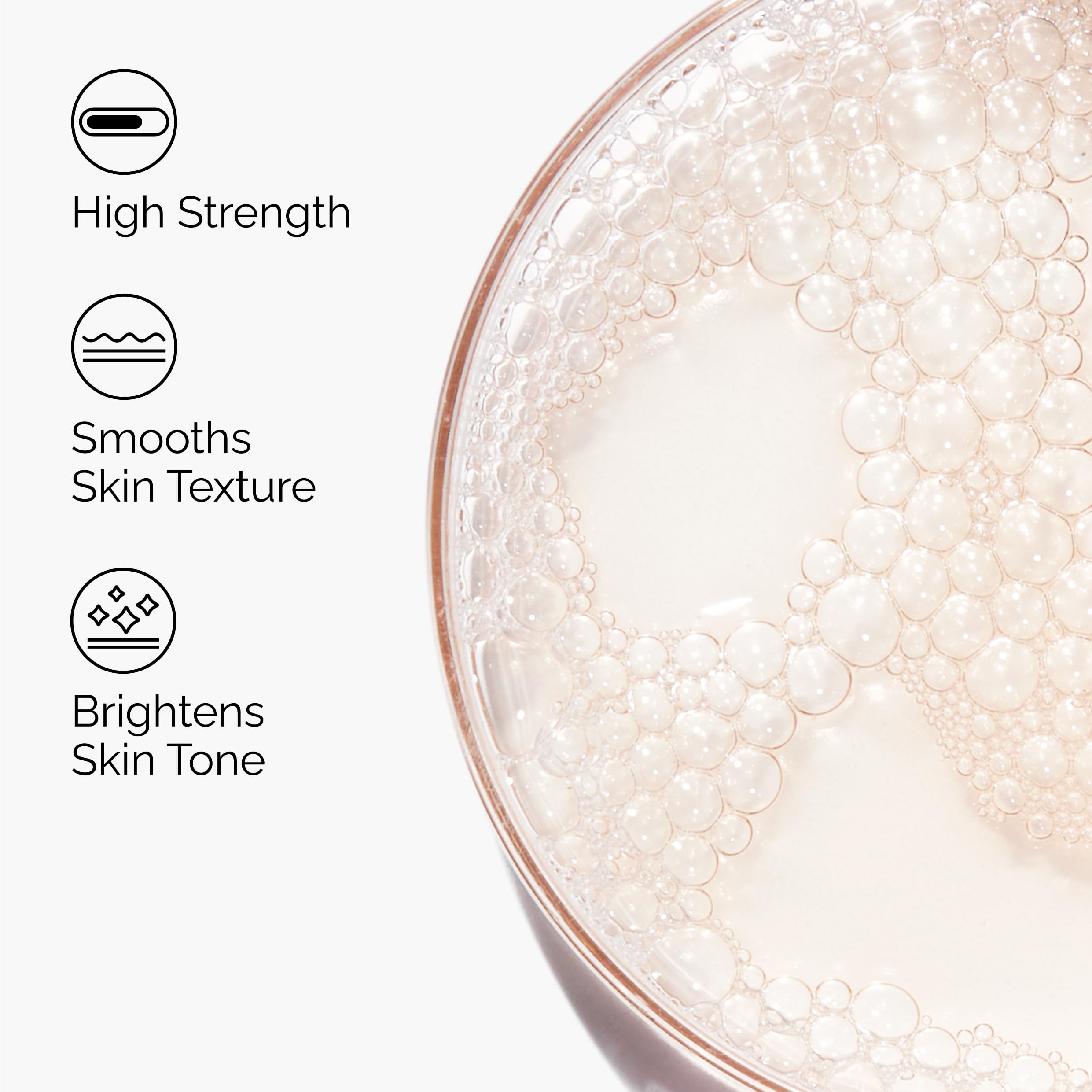 The Ordinary product label and ingredients list highlighting active acids benefit