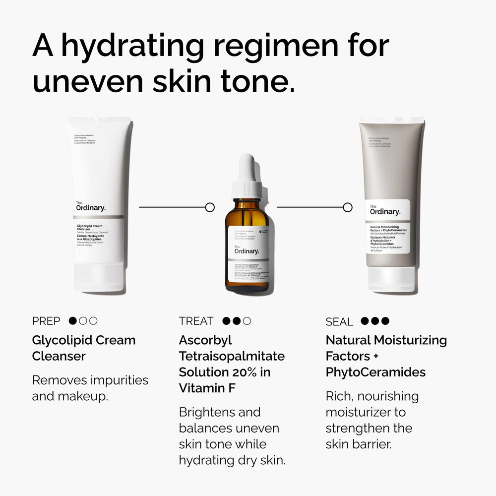 The Ordinary applied to cheek in lifestyle setting, illustrating brightening and hydration
