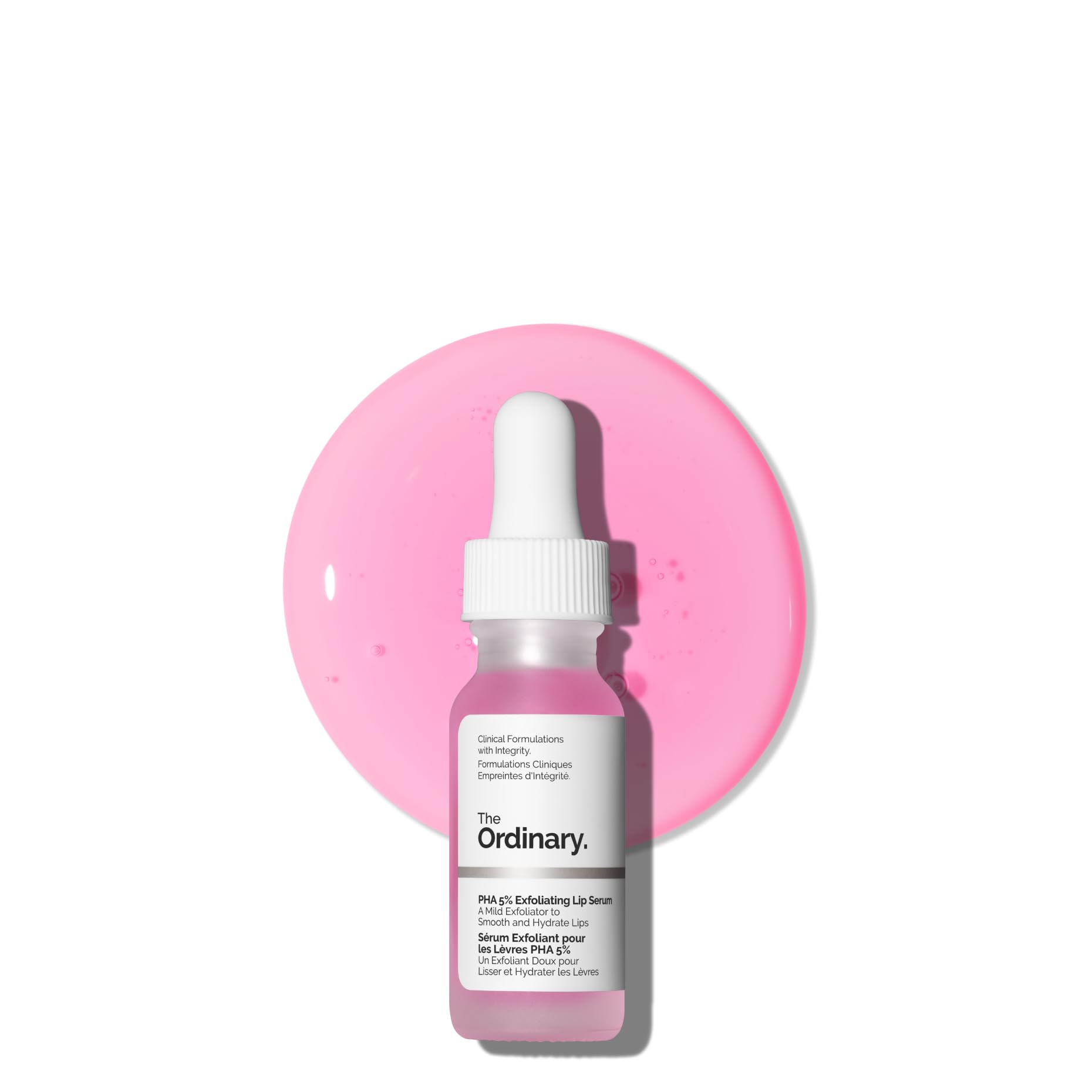 The Ordinary lip serum front packaging shows clear tube and label for product identification and trust