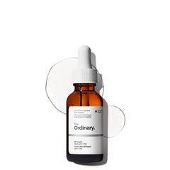 The Ordinary mandelic acid bottle front view showing clean packaging and product benefit