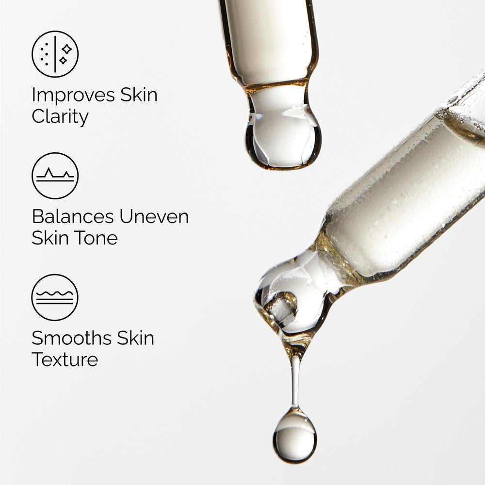 The Ordinary mandelic acid texture on skin close-up highlighting lightweight hydration