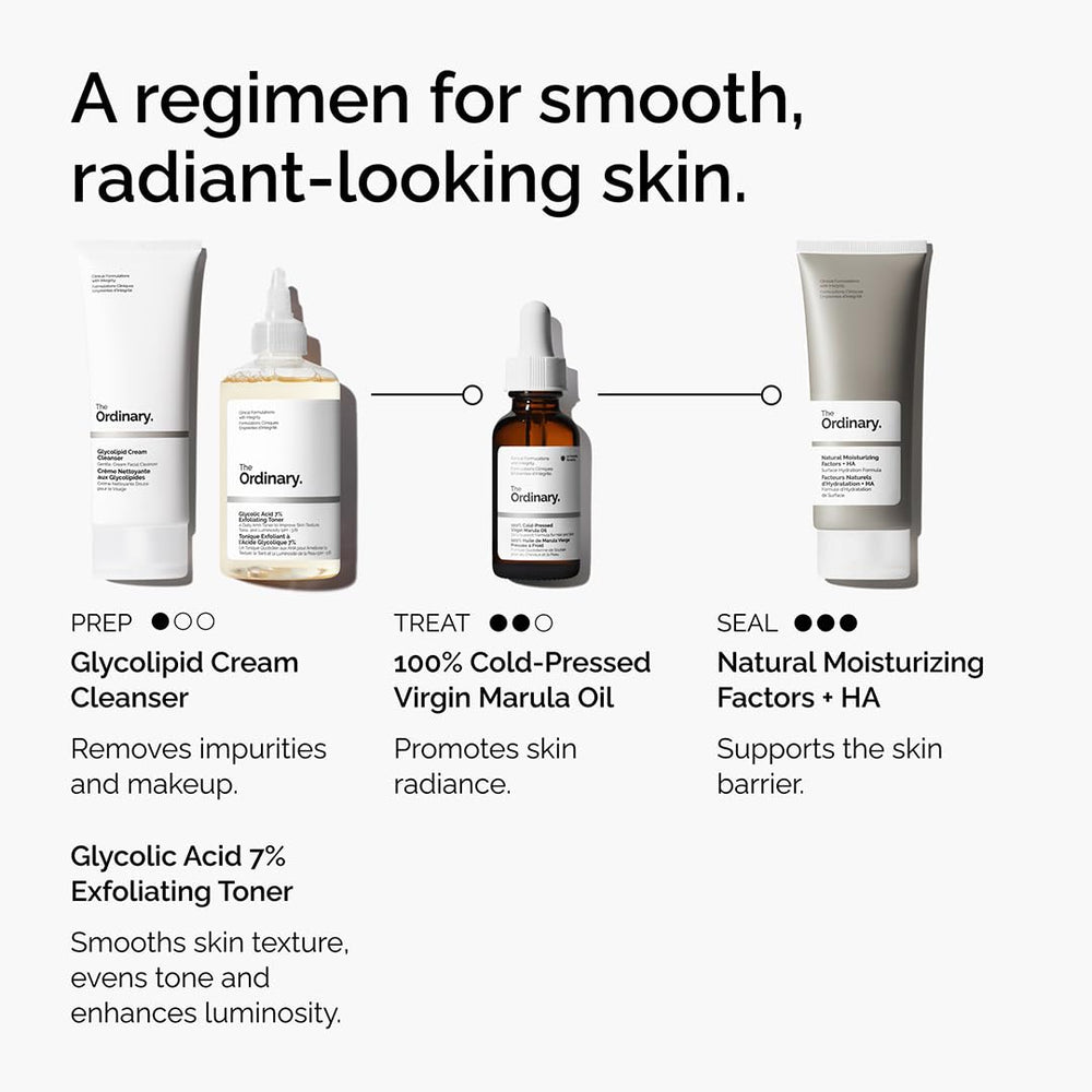 The Ordinary marula oil on hair ends showing shine and frizz-reduction benefit